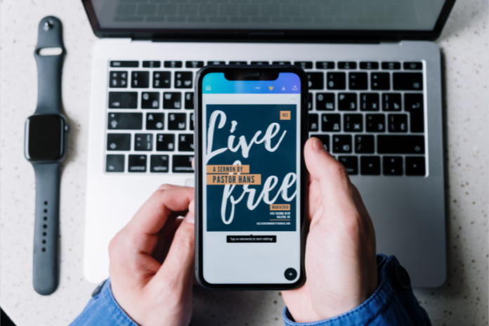 Phone App open for the Canva Pro Review